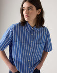 LEVIS HARLIE SS CROPPED SHIRT - DOUBLE DUTCH STRIPE