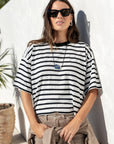 STORIES BE TOLD COHESIAN OVERSIZED CONTRAST BINDING BOXY SS TEE
