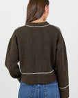 STORIES BE TOLD HABITUAL CONTRAST TRIM CARDIGAN