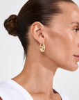 PILGRIM AUTUMN CHUNKY RETRO HOOP EARRINGS GOLD