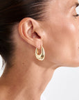 PILGRIM AUTUMN CHUNKY RETRO HOOP EARRINGS GOLD