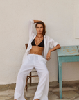 SEA LEVEL SHORE LINEN PALAZZO PANT