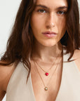PILGRIM MAEVE RECYCLED NECKLACE 2 IN A SET GOLD RED