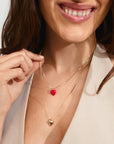 PILGRIM MAEVE RECYCLED NECKLACE 2 IN A SET GOLD RED
