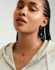 PILGRIM MAEVE RECYCLED NECKLACE 2 IN A SET SILVER RED