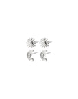PILGRIM MISHA EARRINGS 2 IN 1 SET SILVER