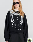 KAREN WALKER BROKEN PEARLS SWEATSHIRTING