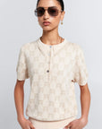 KAREN WALKER MONOGRAM KNIT POLO