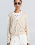 KAREN WALKER MONOGRAM KNIT CARDIGAN