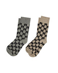 Monogram Socks 2 Pack Grey Black/Natural Black