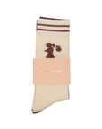 KAREN WALKER RUNAWAY GIRL SOCKS 2 PACK CREAM/MAHOGANY