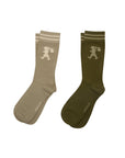 KAREN WALKER RUNAWAY GIRL SOCKS 2 PACK SAGE/OLIVE
