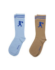 KAREN WALKER RUNAWAY GIRL SOCKS 2 PACK SKY BLUE/SESAME