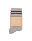 KAREN WALKER RUNAWAY GIRL SOCKS 2PACK LIGHT GREY/BLUSH/RED