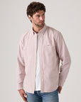 LEVIS AUTHENTIC BUTTON DOWN WAYLON STRIPE SHIRT - RUSSET