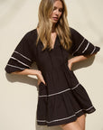 IVY + JACK AGAIN SS TIERED SMOCK DRESS