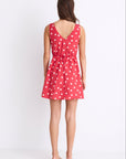 AMONG THE BRAVE ALLORA POPPY POLKA DOT BUTTON FRONT MINI DRESS
