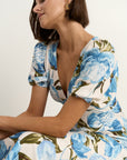 AMONG THE BRAVE AMORA VINATEG FLORAL SS BIAS MIDI DRESS