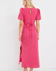AMONG THE BRAVE AMORA DITSY GINGHAM SS BIAS MIDI DRESS