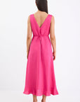 BY ROSA. ANGELIC HOT PINK SLEEVELESS DRESS