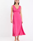 BY ROSA. ANGELIC HOT PINK SLEEVELESS DRESS