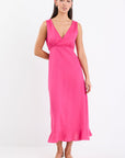 BY ROSA. ANGELIC HOT PINK SLEEVELESS DRESS