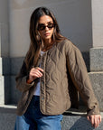 STORIES BE TOLD APEX COLLARLESS PUFFER JACKET