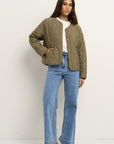 STORIES BE TOLD APEX COLLARLESS PUFFER JACKET