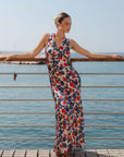 STORIES BE TOLD ASTON POPPY SATIN BIAS FLARED MAXI DRESS