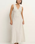 STORIES BE TOLD ASTON DITSY POLA SATIN BIAS FLARED MAXI DRESS