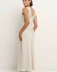 STORIES BE TOLD ASTON DITSY POLA SATIN BIAS FLARED MAXI DRESS