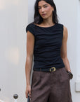 STORIES BE TOLD LITERAL LINEN PLEAT FRONT SHORTS