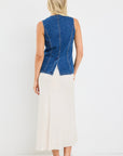 AMONG THE BRAVE BASELINE DENIM VEST TOP