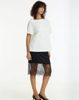 BLAK PARISIAN GIRL SATIN LACE SKIRT