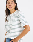 RE:UNION BINDING STRIPE BOXY FIT TEE