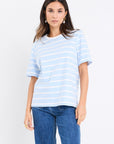 RE:UNION BINDING PALE BLUE STRIPY BOXY FIT
