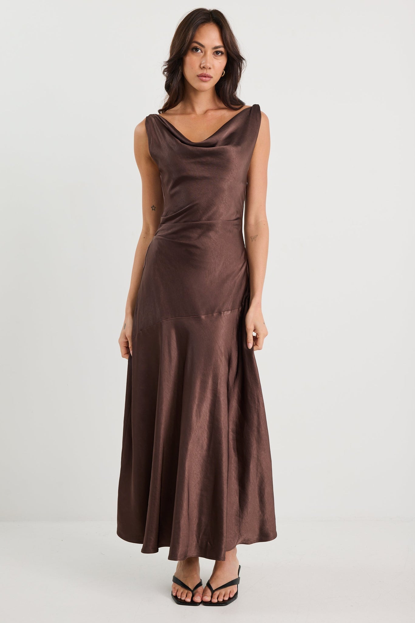 GEORGIA ZOE BOUNTIFUL SATIN TIE BACK BIAS SLIP DRESS  Boutique on Main  Street