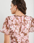 AMONG THE BRAVE CHARIOT BLUSH FLORAL BIAS FLARED MAXI DRESS