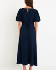 STORIES BE TOLD CHORUS PUFF SLEEVE SCOOP NECK FLOATY MAXI DRESS