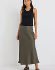 RE:UNION BLISS BIAS MIDI SKIRT
