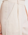 AMONG THE BRAVE SHELTER LINEN VISCOSE FLAT FRONT WIDE LEG PANTS