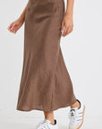 RE:UNION BLISS LINEN BIAS MIDI SKIRT