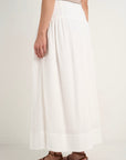 AMONG THE BRAVE UNWIND SHIRRED BACK TIERED MAXI SKIRT