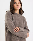 AMONG THE BRAVE COCOON RELAXED KNIT MOCK NECK JUMPER