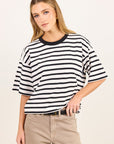 STORIES BE TOLD COHESIAN OVERSIZED CONTRAST BINDING BOXY SS TEE