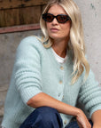 IVY + JACK COMPOUND MOHAIR BLEND CREWNECK CARDIGAN