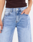 AMONG THE BRAVE GRADUATE LIGHT BLUE STRETCH BARREL JEANS