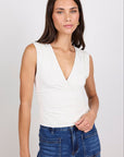 STORIES BE TOLD CONNECT IVORY JERSEY CROSS FRONT TOP