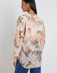 IVY + JACK CONSTRUCT FLORAL LONG SLEEVE BLOUSE