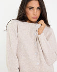 STORIES BE TOLD CREST OAT MARLE CREWNECK CARDIGAN